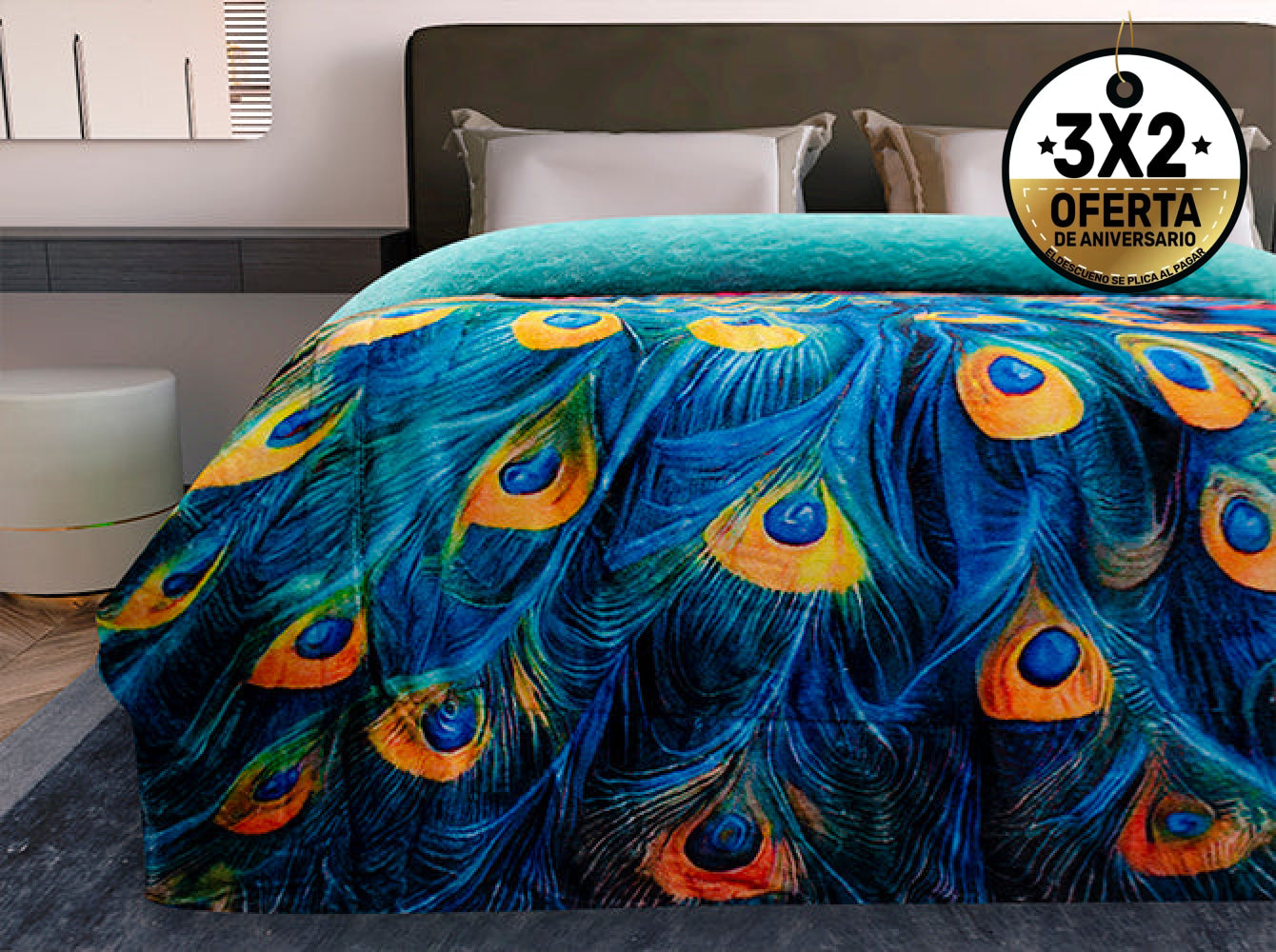 Edredón Matrimonial Chingón Pavos Edredones