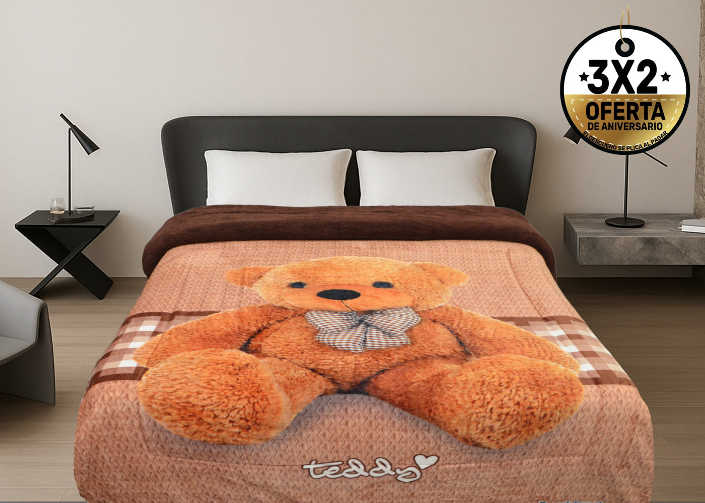 Edredón Serenity Matrimonial Borrego Teddy Beige Edredones