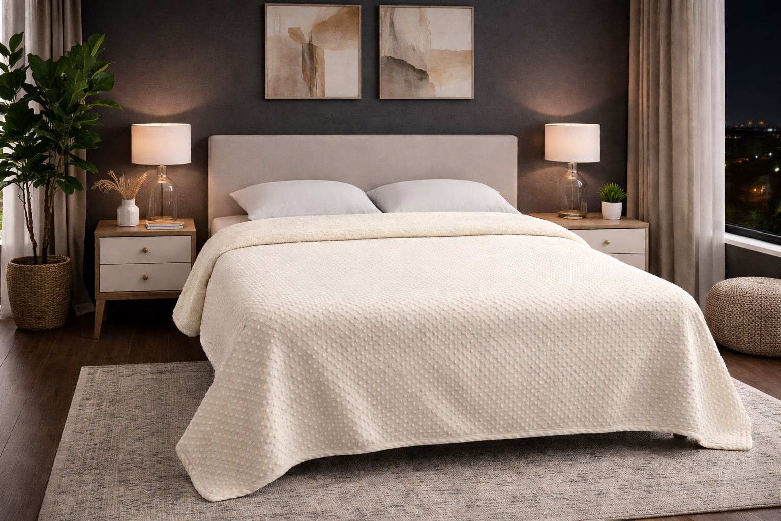 Edredón Dot Matrimonial Beige