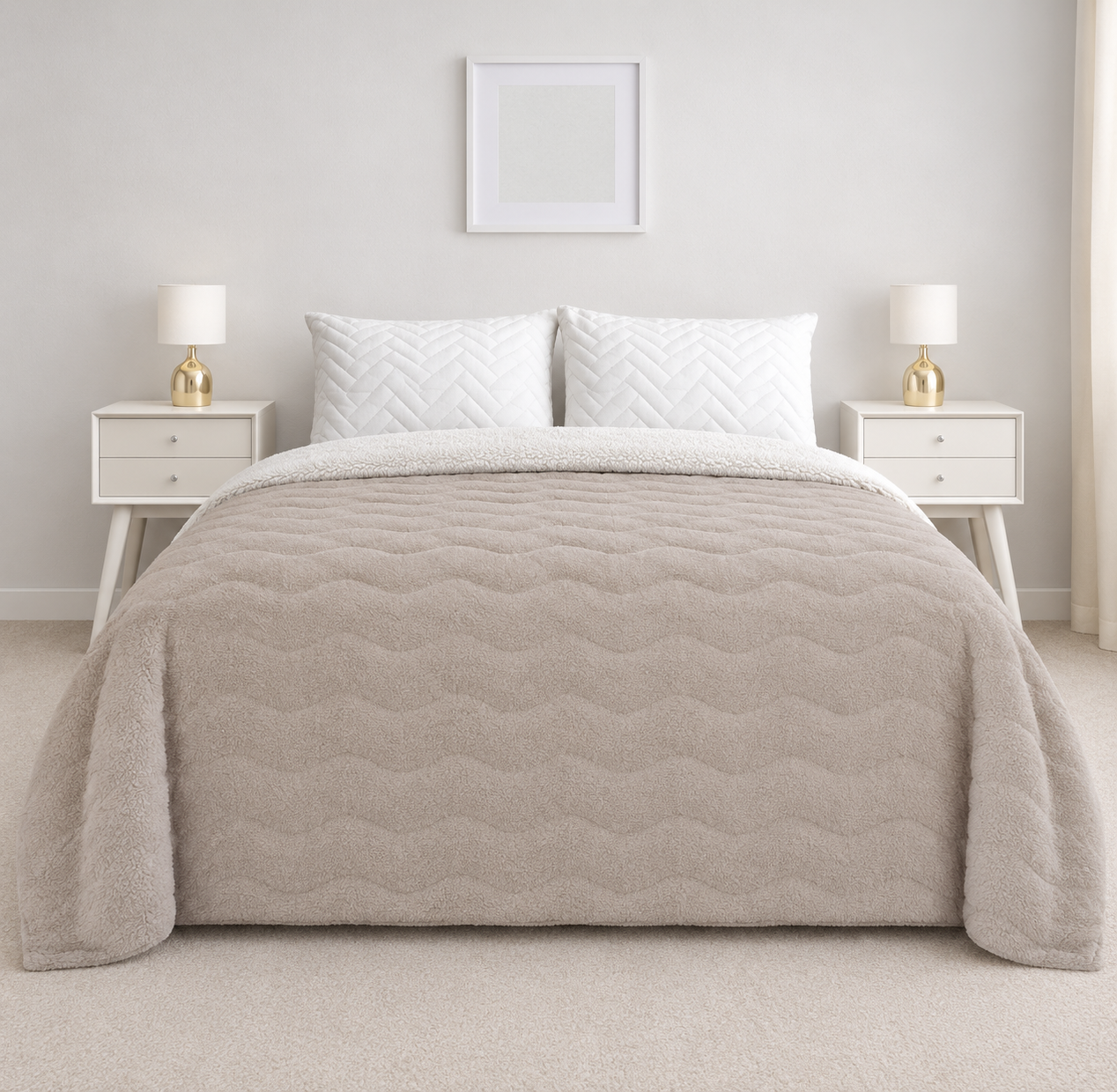 Edredón King Size Rabbit Taupe Olas