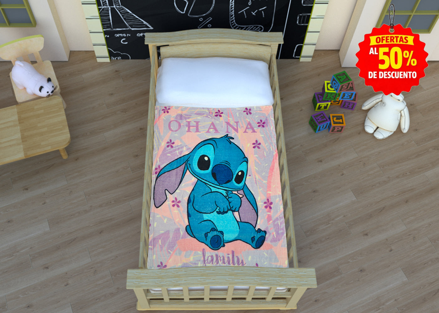 Frazada Baby Tersupiel Stitch Morado Frazadas