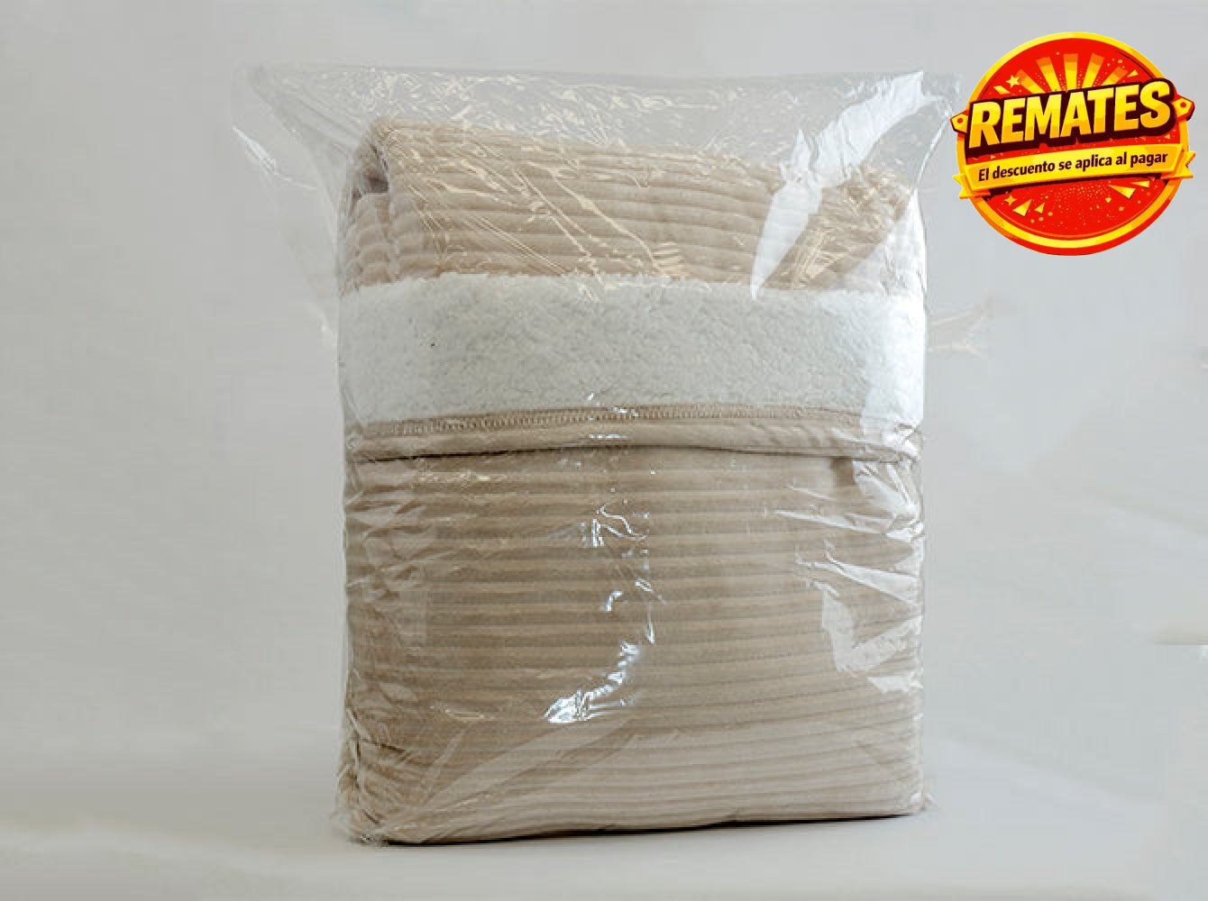 Frazada Bonded Stripe Beige Frazada