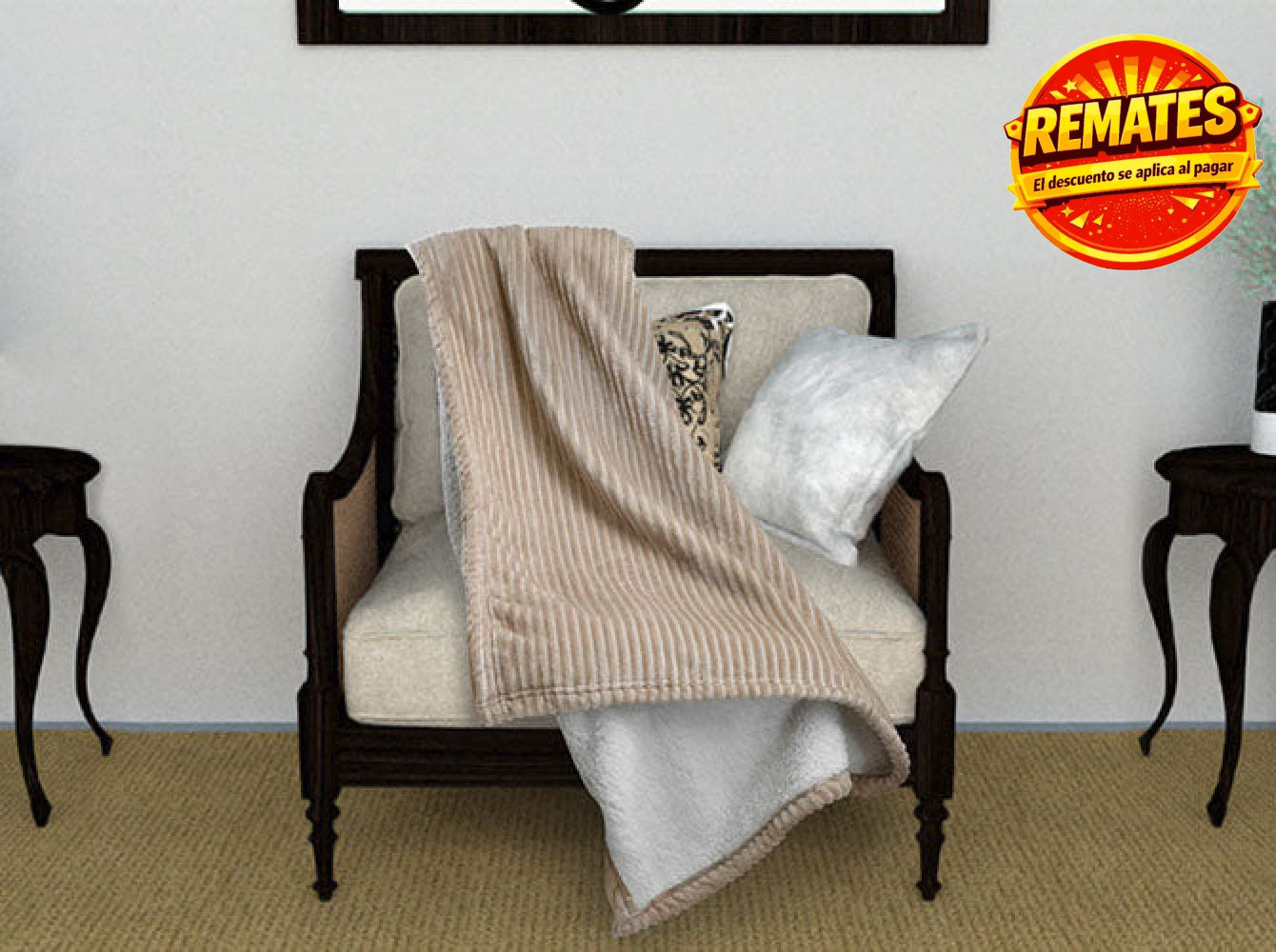 Frazada Bonded Stripe Beige Frazada