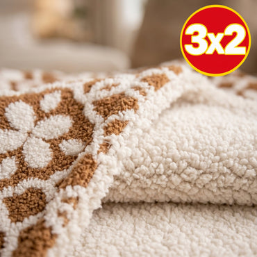 Frazada Tufted Bicolor Café con Blanco - Frazada