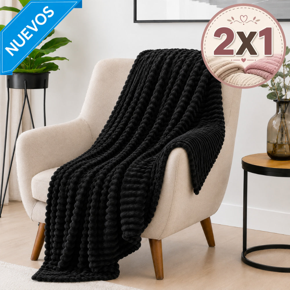 Frazada Zanjas Negro - Frazada