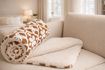 Frazada Tufted Bicolor Café con Blanco
