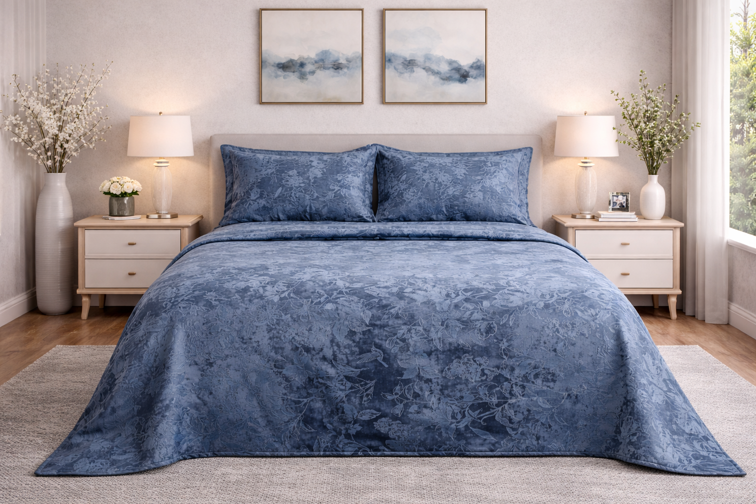 Colcha Bonded Gloo Matrimonial Azul