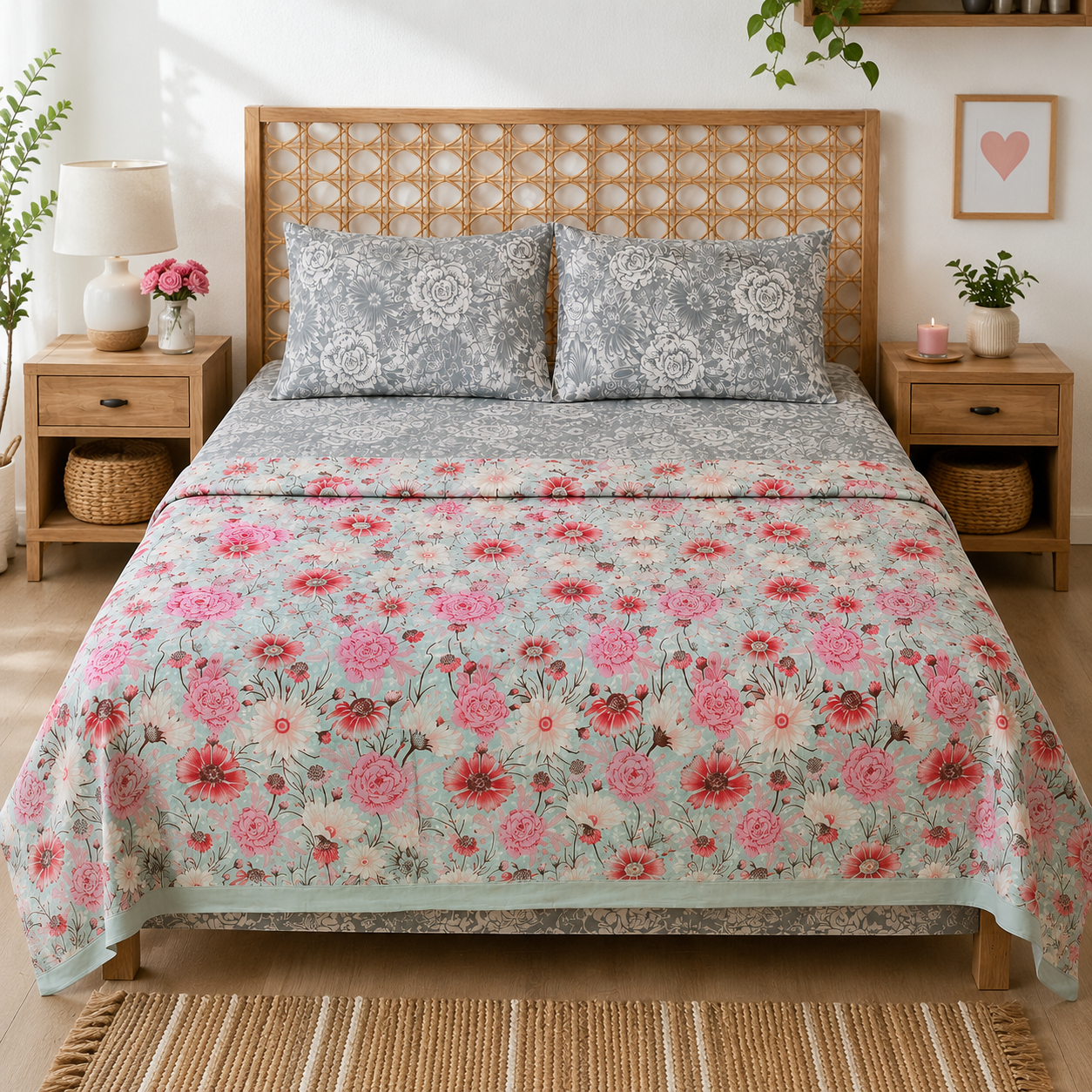Juego de Sábana Matrimonial Real Cotton Relieve