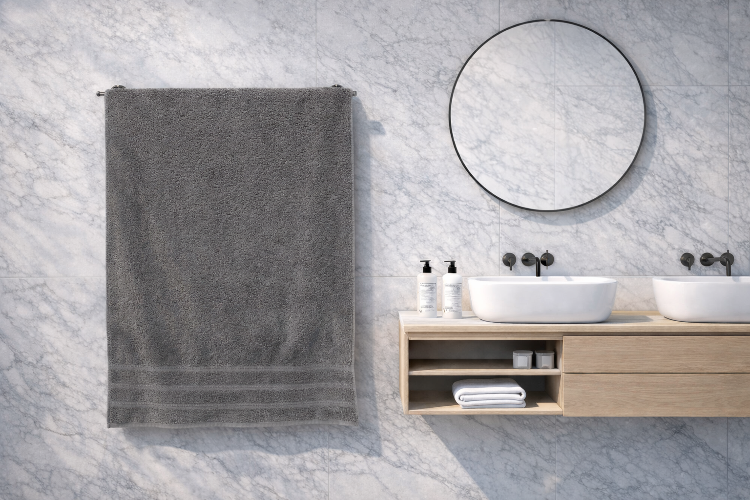 Toalla Pachona  Baño Completo Gris