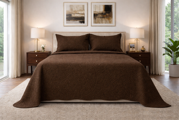 Colcha King Size Matt Satín Chocolate