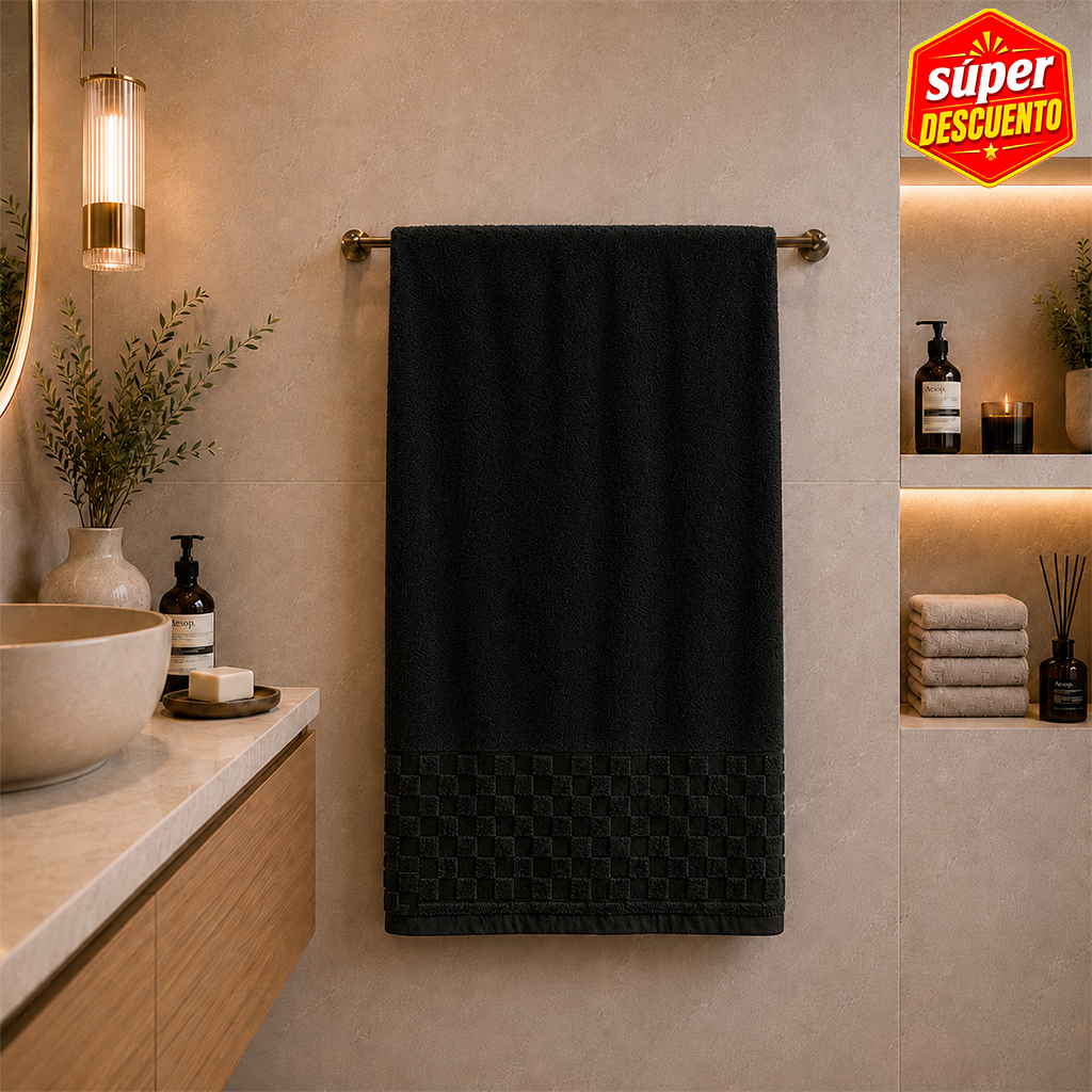 Toalla Baño Completo Lehotel Negro