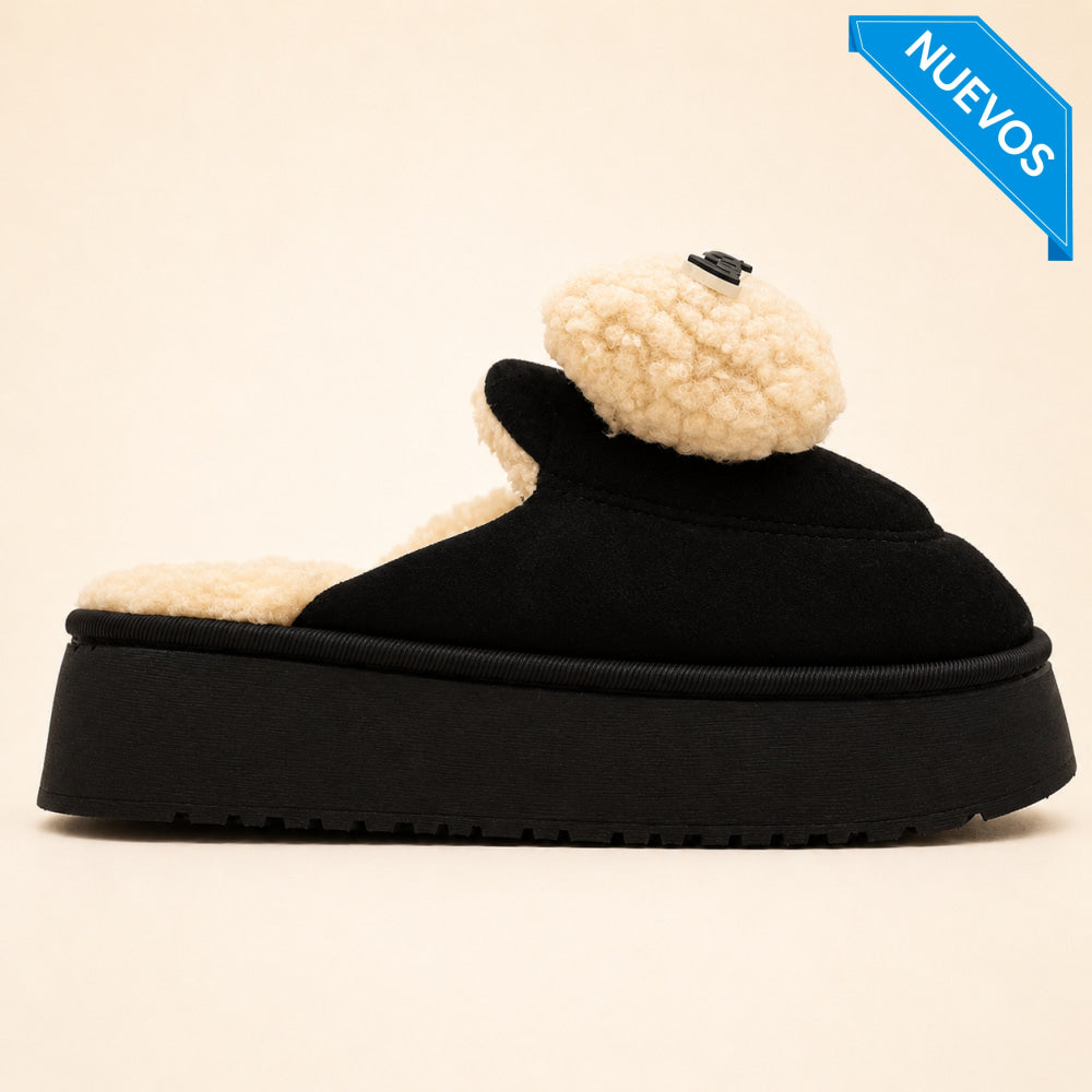 Pantufla Fantasía Moño Black - Pantuflas