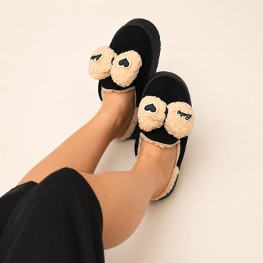 Pantufla Fantasía Moño Black - Pantuflas