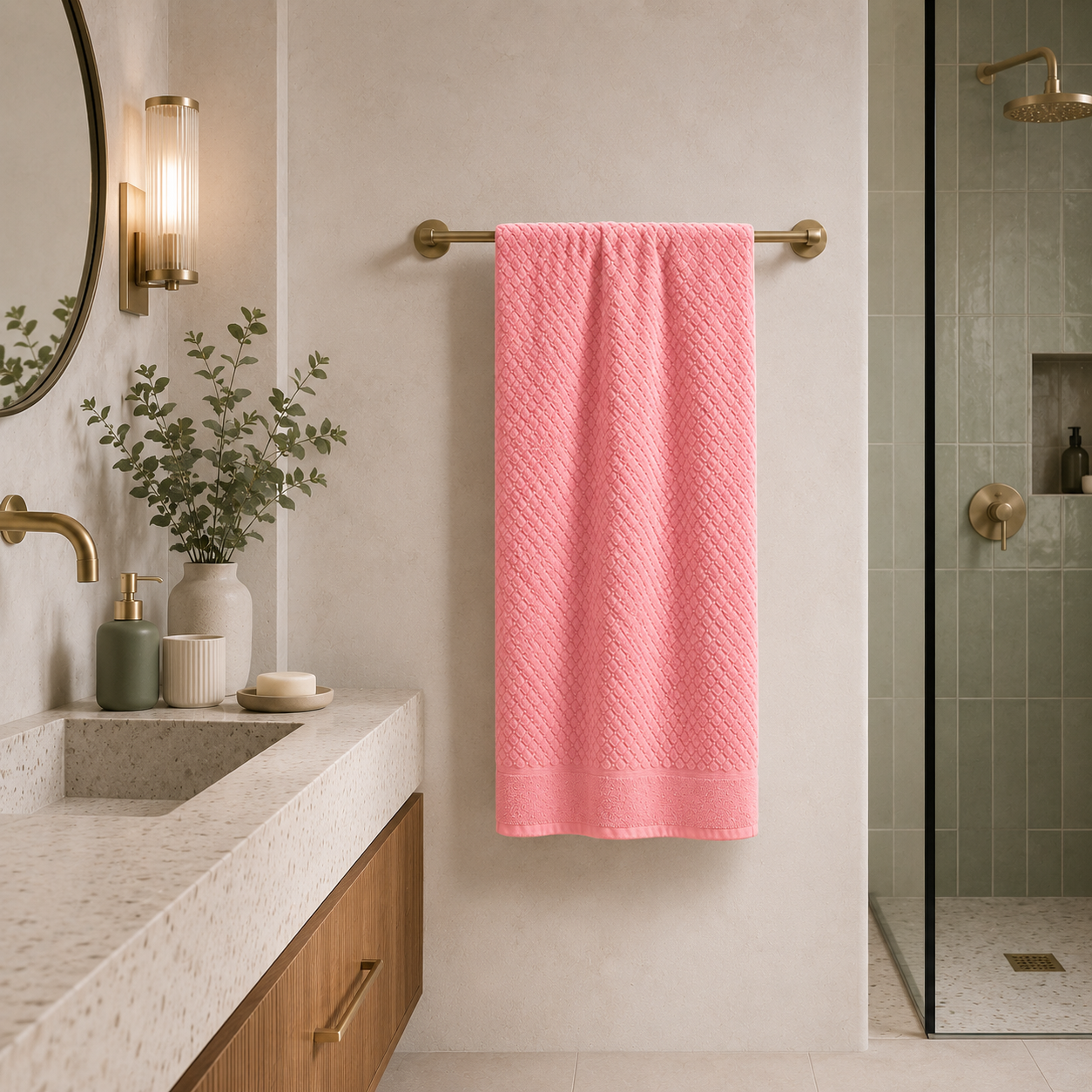 Toalla Medio Baño Romi Rosa