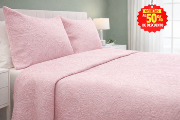 Colcha King Size Matt Satín Rosa