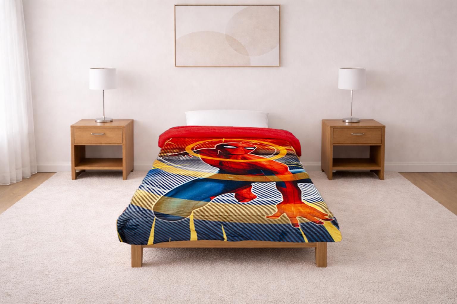 Edredón Borrego Amigo Individual Spiderman