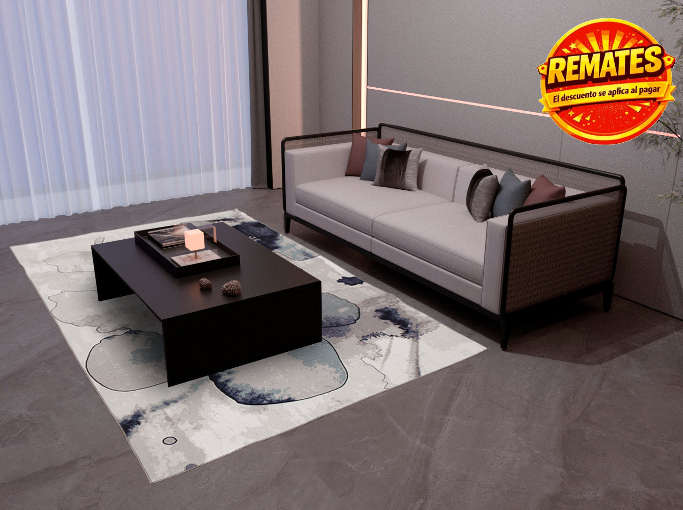 Tapete Decorativo Flor Beige Tapete