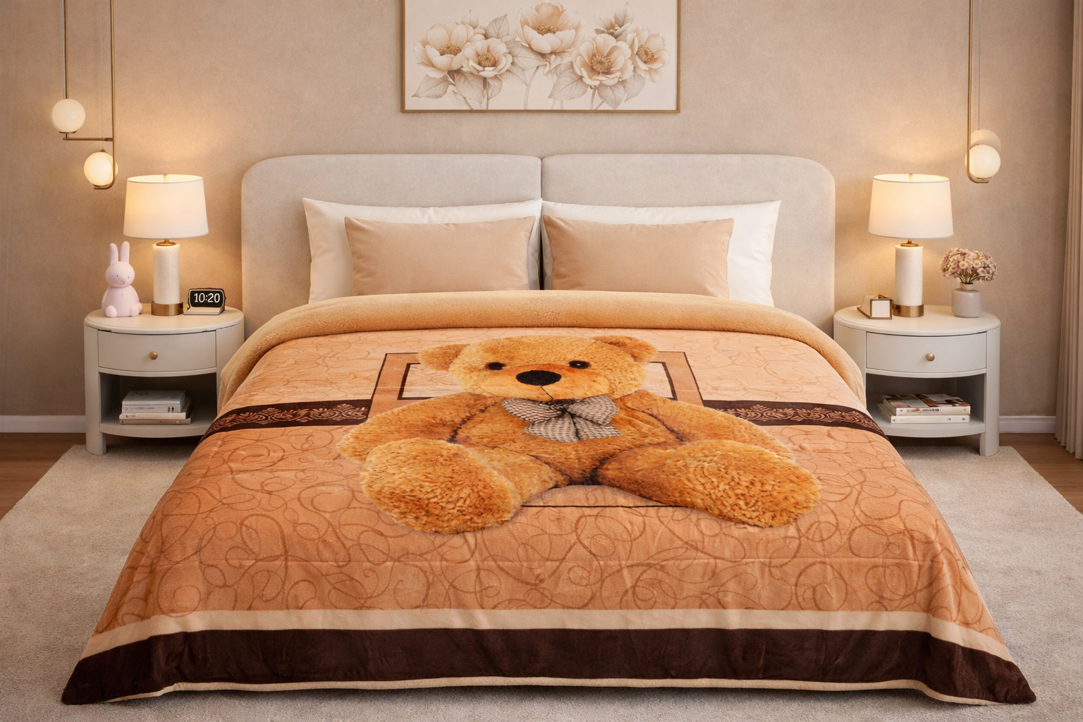 Edredón Sobrecamero Serenity Borrego Teddy Beige