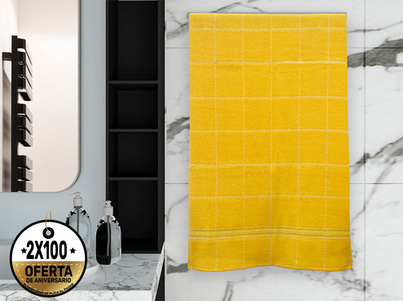 Toalla Medio Baño Leslie Amarillo Toallas