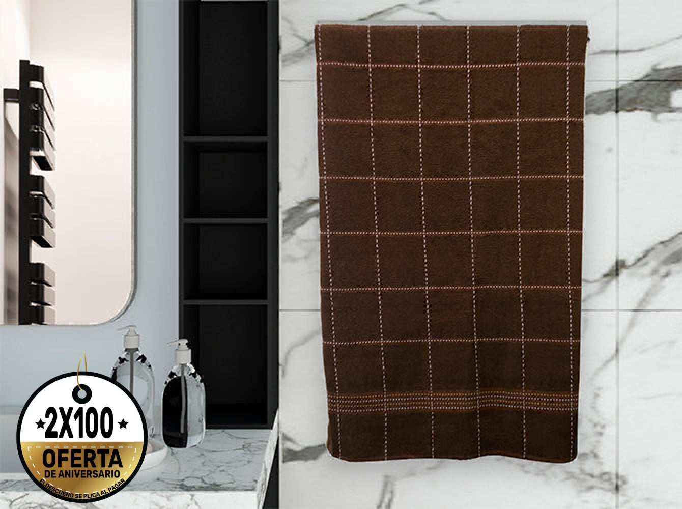 Toalla Medio Baño Leslie Café Toallas