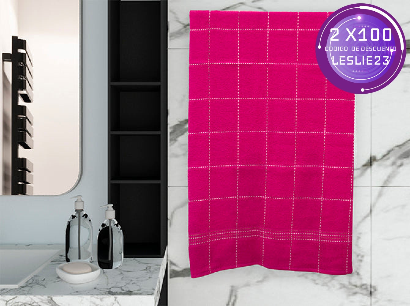 Toalla Medio Baño Leslie Fiusha Toallas