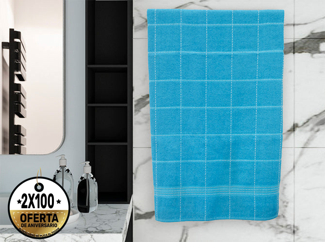 Toalla Medio Baño Leslie Turquesa Toallas