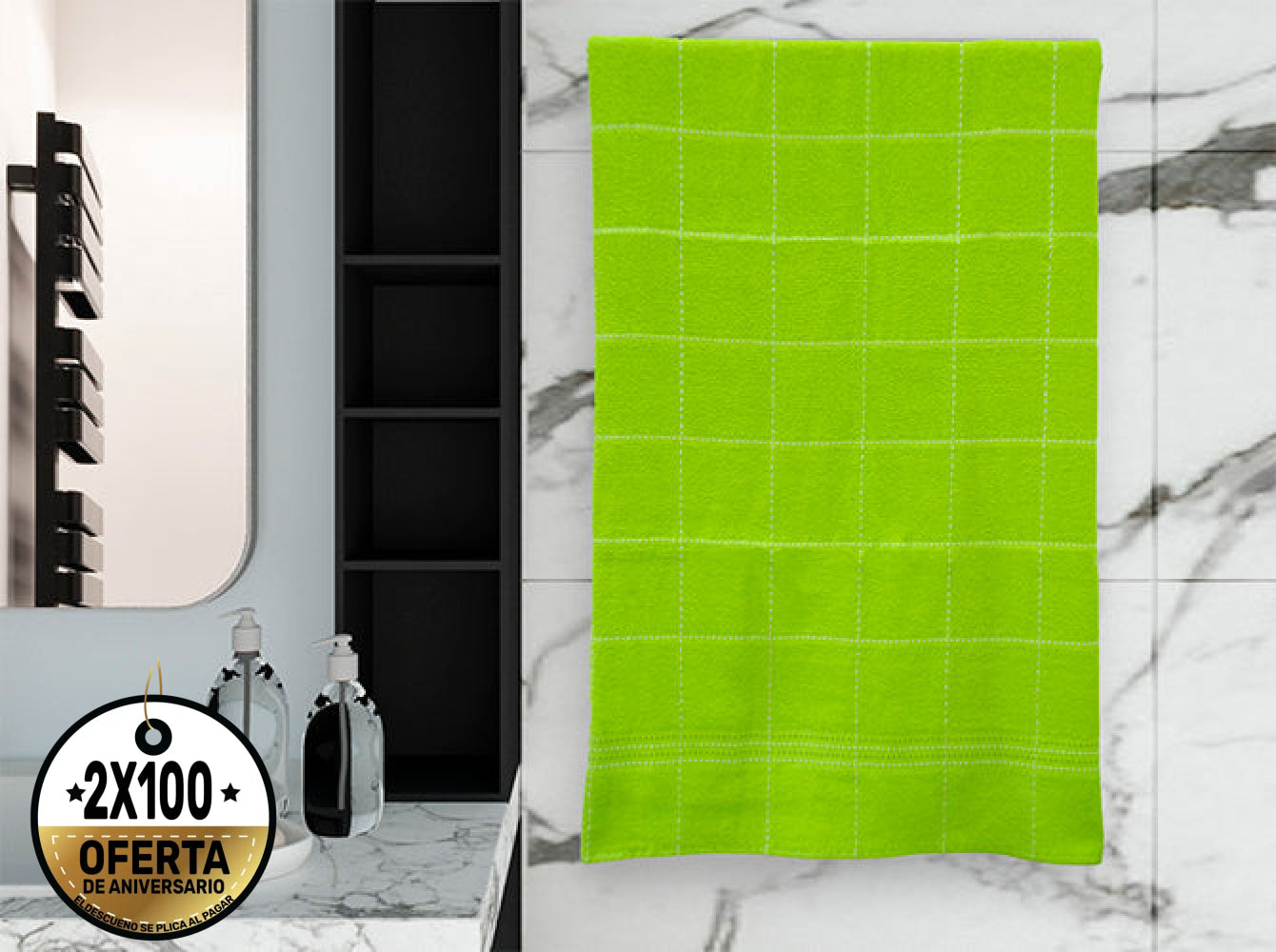 Toalla Medio Baño Leslie Verde Toallas