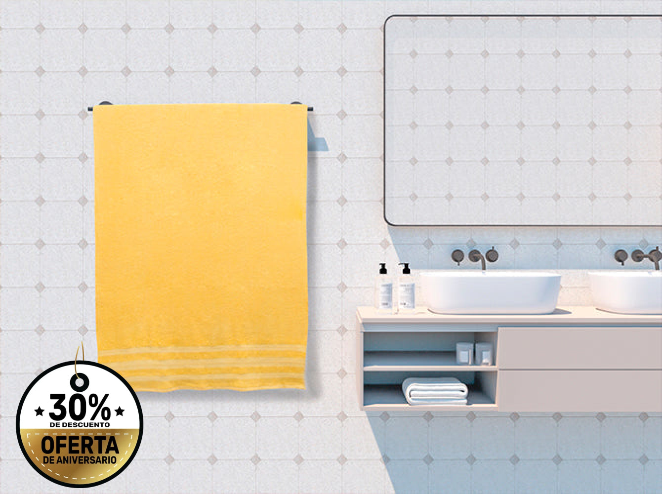 Toalla Pachona Baño Completo Amarilla Toallas