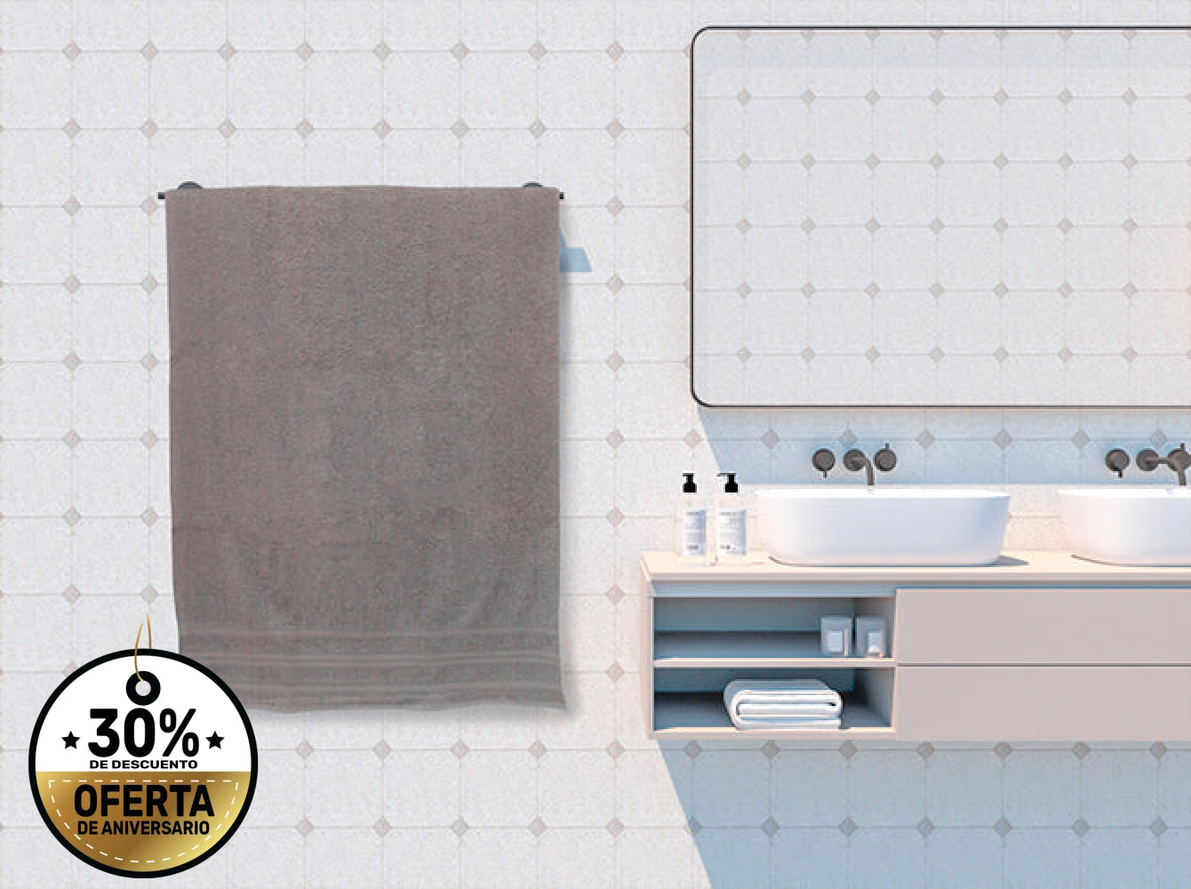 Toalla Pachona Baño Completo Gris Toallas