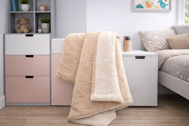 Edredón Baby Borrego Trenzado Beige