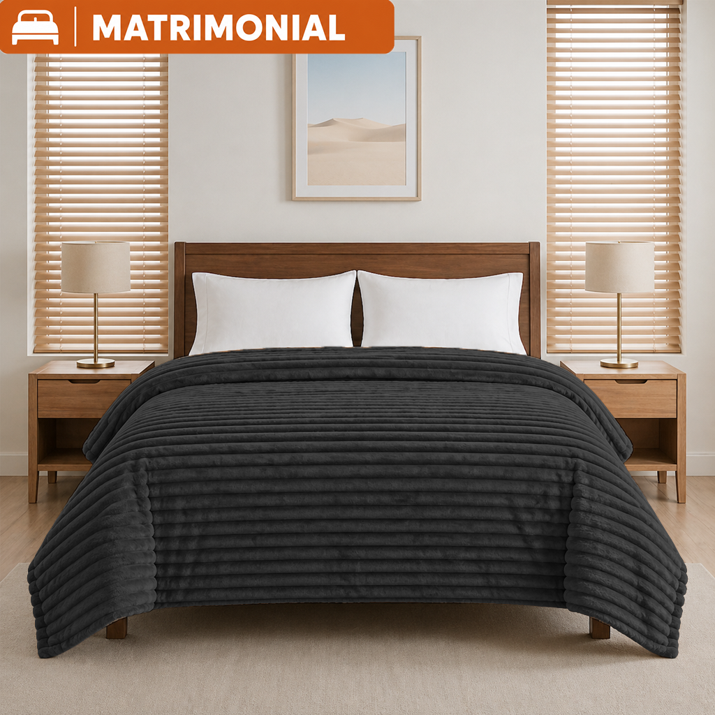 Cobertor Zanjas Matrimonial Black