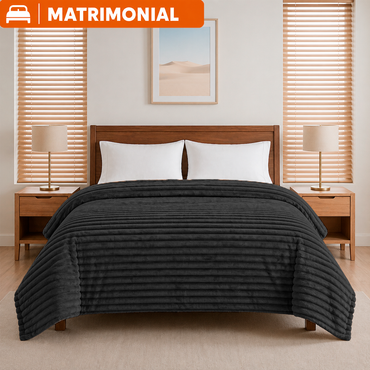 Cobertor Zanjas Matrimonial Black