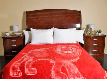Cobertor Jacquard Matrimonial León II Rojo