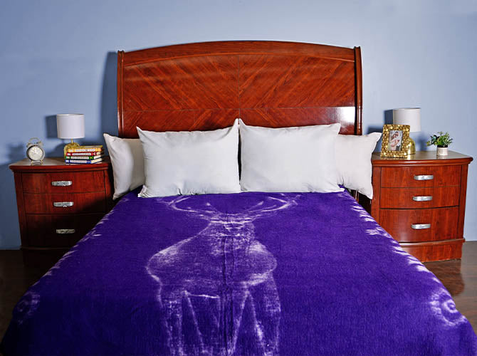 Cobertor Jacquard Matrimonial Venado Morado