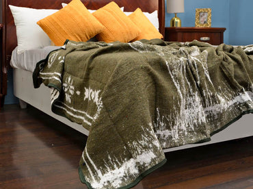 Cobertor Jacquard Sobrecamero Venado Verde Seco