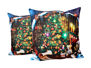 Cojín Con Luz Navideño Árbol