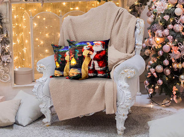 Cojín Con Luz Navideño Santa