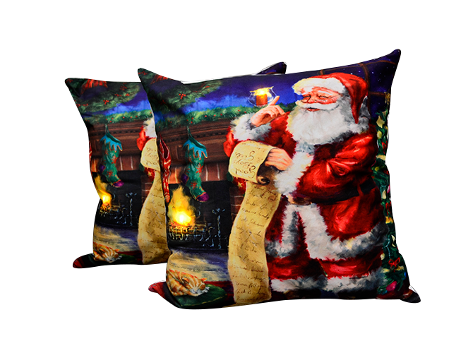 Cojín Con Luz Navideño Santa