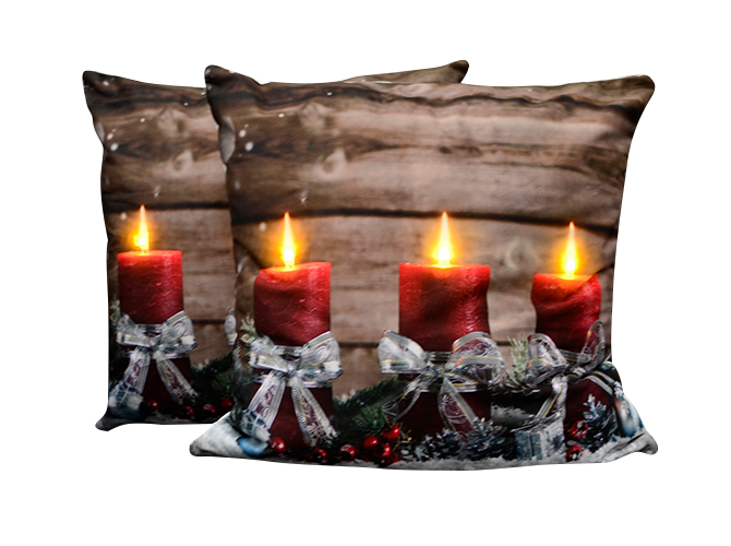 Cojín Con Luz Navideño Velas
