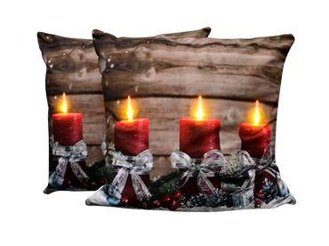 Cojín Con Luz Navideño Velas