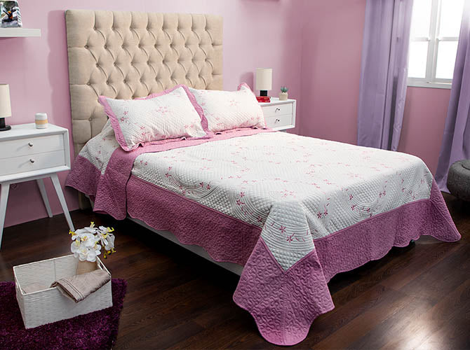 Colcha Matrimonial Buti Yanni Pink