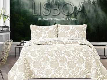 Colcha Matrimonial Lisboa Cataluña Beige
