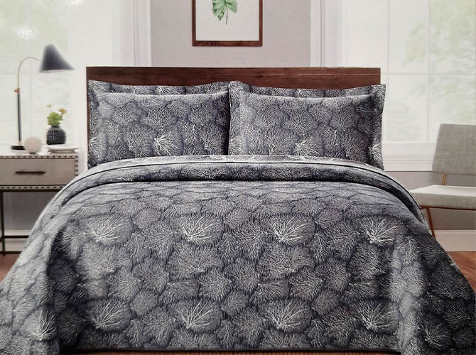 Colcha Matrimonial Lisboa Coral Gris