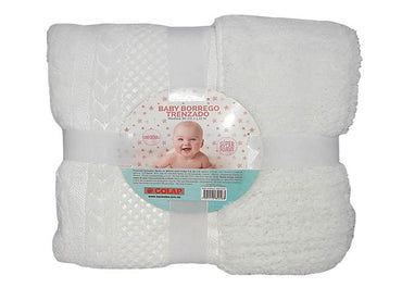 Edredón Baby Borrego Trenzado Blanco