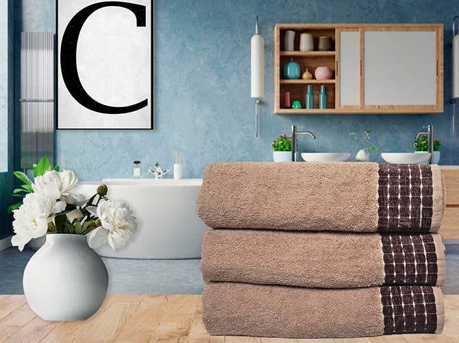 Toalla Chenille  Medio Baño Café